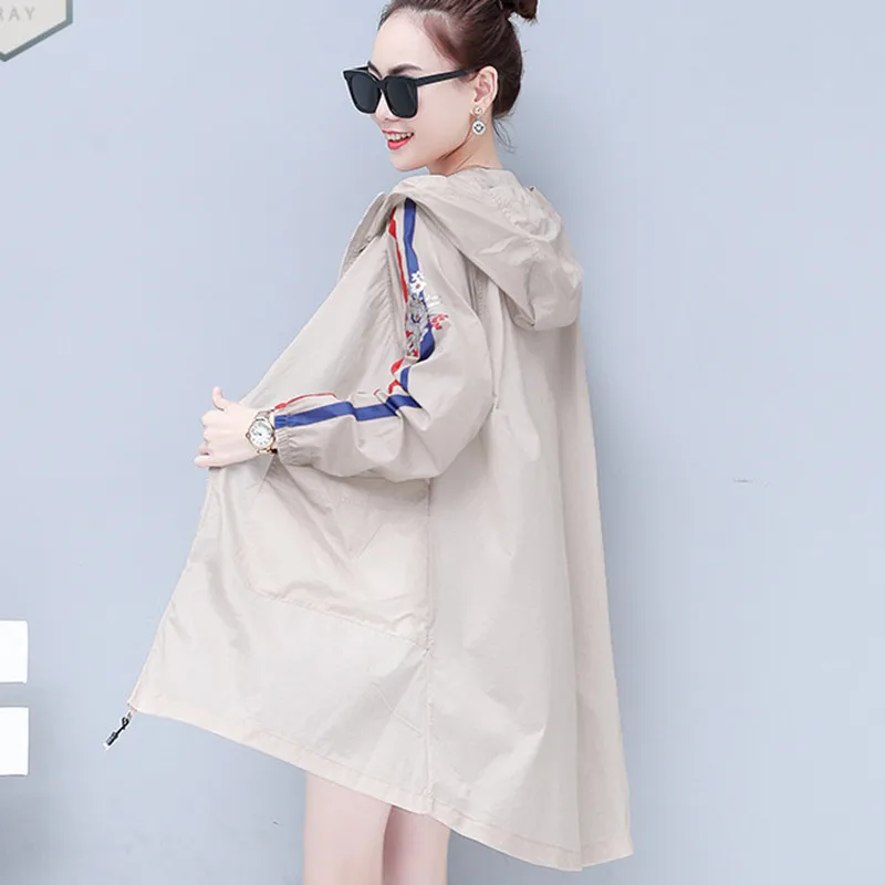 Women Long Hooded Trench Coat print Thin Sunscreen Clothing 2019 Korean fashion Spring Summer Windbreaker Plus Size Outerwear
Women Long Hooded Trench Coat print Thin Sunscreen Clothing 2019 Korean fashion Spring Summer Windbreaker Plus Size Outerwear