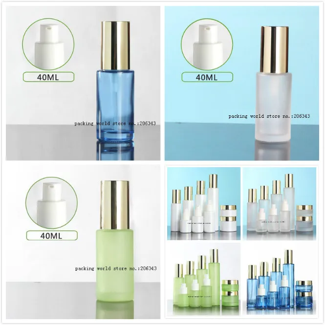 40ml frosted/green/blue/white glass bottle shiny gold lid for serum/lotion/emulsion/foundation/gel skin care cosmetic packing
40ml frosted/green/blue/white glass bottle shiny gold lid for serum/lotion/emulsion/foundation/gel skin care cosmetic packing