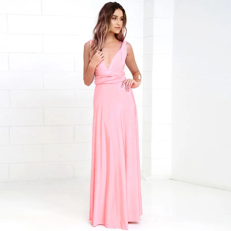 Elegant Pink Convertible Dress for Wedding and Party Backless Lace Up Multi Way Dress for Bridesmaid Women Summer Long Dress
Elegant Pink Convertible Dress for Wedding and Party Backless Lace Up Multi Way Dress for Bridesmaid Women Summer Long Dress
