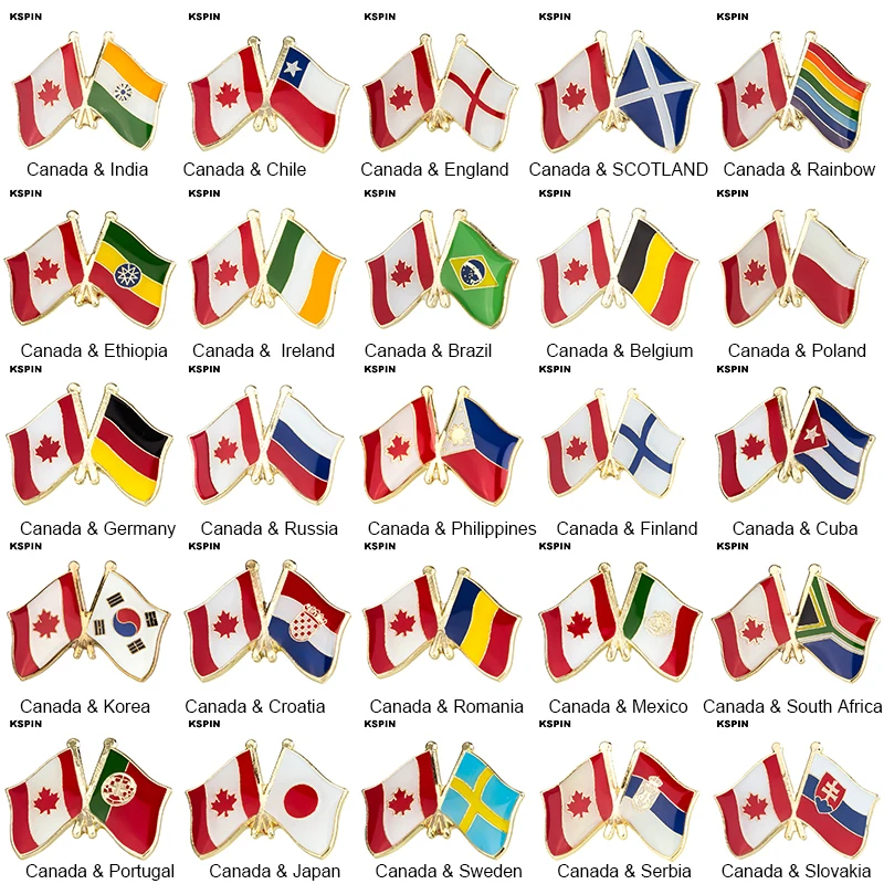 Canada Friendship Country Flag Badge Cross Flag Badge Flag Brooch National Flag Lapel Pin International Travel Pins Collections
Canada Friendship Country Flag Badge Cross Flag Badge Flag Brooch National Flag Lapel Pin International Travel Pins Collections