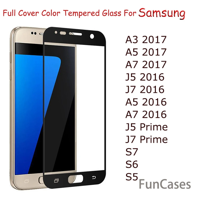 Полностью покрывающее закаленное Стекло для Samsung Galaxy A8 J2 2018 A3 A5 A7 J3 J5 J7 2017 2016 Prime S7 S6