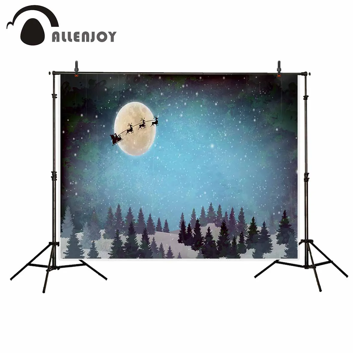 Allenjoy фотографический фон зимний праздничный снег полная луна Санта Клаус новый