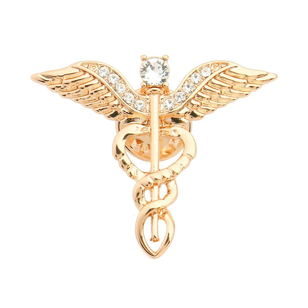 Gold Silver Rose Gold Color Caduceus Pin Medical Fashion Jewelry Gift for Doctor/Nurse/Medical Student Rod Crystal Metal Pin
Gold Silver Rose Gold Color Caduceus Pin Medical Fashion Jewelry Gift for Doctor/Nurse/Medical Student Rod Crystal Metal Pin