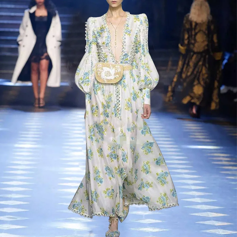 2019 new Floral high-waisted dresses with v-neck, lantern sleeves 1 colour 5 sizes women Spring clothes
2019 new Floral high-waisted dresses with v-neck, lantern sleeves 1 colour 5 sizes women Spring clothes