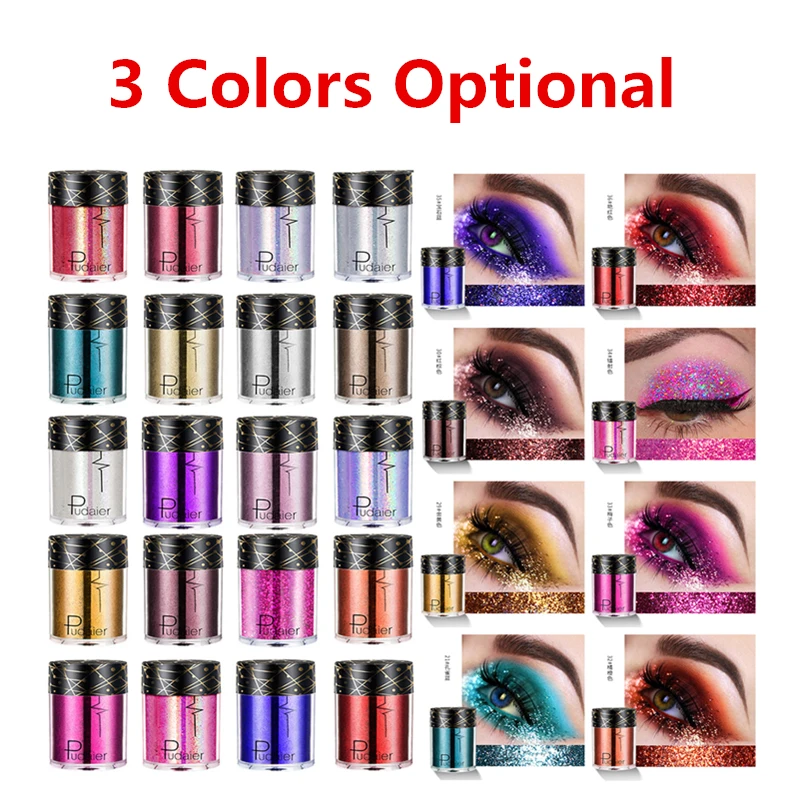 Pudair Glitter Eyeshadow Pigments Makeup High Gloss Face Body Hair Highlighter Shimmer Powder Festival Maquillaje 36 Color TSLM2
Pudair Glitter Eyeshadow Pigments Makeup High Gloss Face Body Hair Highlighter Shimmer Powder Festival Maquillaje 36 Color TSLM2