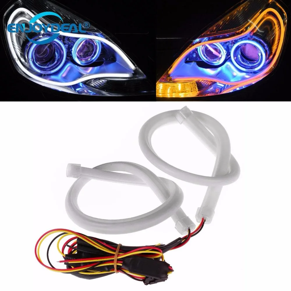 Signal Dual Color Switchback Flexible Car Soft Tube LED Strip Light DRL Daytime Running Headlight Lamp Components White/Yellow
Signal Dual Color Switchback Flexible Car Soft Tube LED Strip Light DRL Daytime Running Headlight Lamp Components White/Yellow