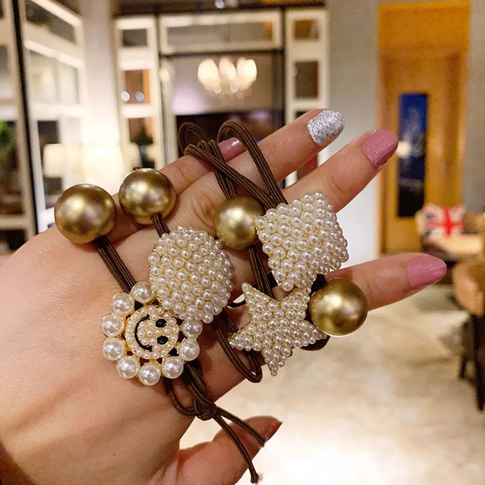 Korean Style Imitation Pearl Star Smiling Face Hair Tie Hair Rope Rubber Band Ponytail Holder Hair Accessories for Women Girls
Korean Style Imitation Pearl Star Smiling Face Hair Tie Hair Rope Rubber Band Ponytail Holder Hair Accessories for Women Girls
