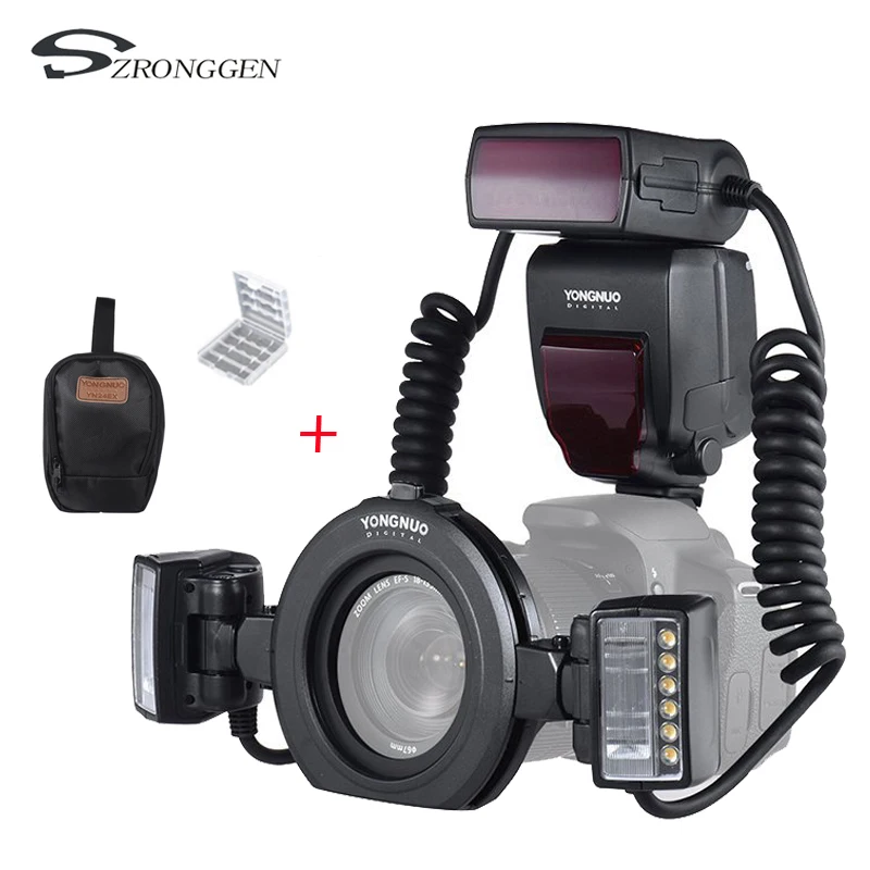 Yongnuo YN24EX YN-24EX E TTL Twin Lite Macro Flash Speedlite for Canon Cameras with Dual 2pcs Flash Head + 4pcs Adapter Rings
Yongnuo YN24EX YN-24EX E TTL Twin Lite Macro Flash Speedlite for Canon Cameras with Dual 2pcs Flash Head + 4pcs Adapter Rings
