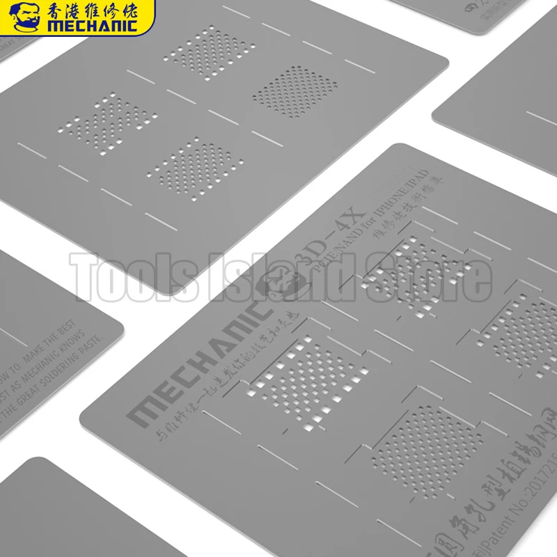 MECHANIC 3D-4X PCIE for iphone and ipad all serirs PCIE/NAND/Hard disk 3D steel stencils 0.30mm steel mesh
MECHANIC 3D-4X PCIE for iphone and ipad all serirs PCIE/NAND/Hard disk 3D steel stencils 0.30mm steel mesh