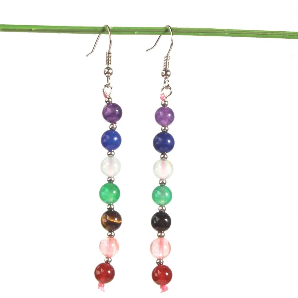 xinshangmie Attractive Design Silver Plated 7 Chakra Stone Round Beads Earrings For Women Fashion Jewelry
xinshangmie Attractive Design Silver Plated 7 Chakra Stone Round Beads Earrings For Women Fashion Jewelry