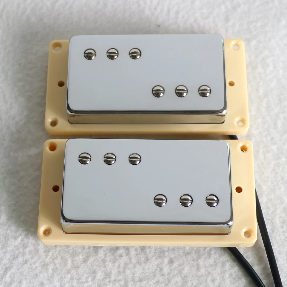 Free Shipping N&B/ SET Alnico 5 magent lp pickup with rings Chrome brass covered humbucker guitar pickup
Free Shipping N&B/ SET Alnico 5 magent lp pickup with rings Chrome brass covered humbucker guitar pickup