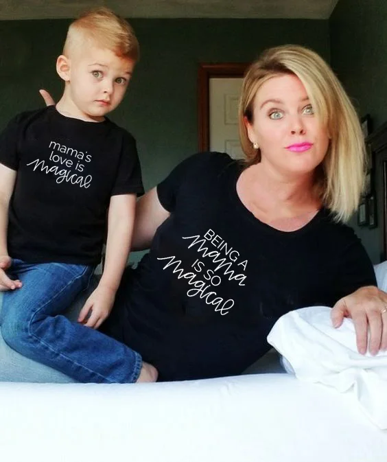 Mommy and Me Outfit Being A Mama Is So Magical Women's Shirt Mama's Love Is Magical Kids Tee Summer Casual Family Look Outfit
Mommy and Me Outfit Being A Mama Is So Magical Women's Shirt Mama's Love Is Magical Kids Tee Summer Casual Family Look Outfit