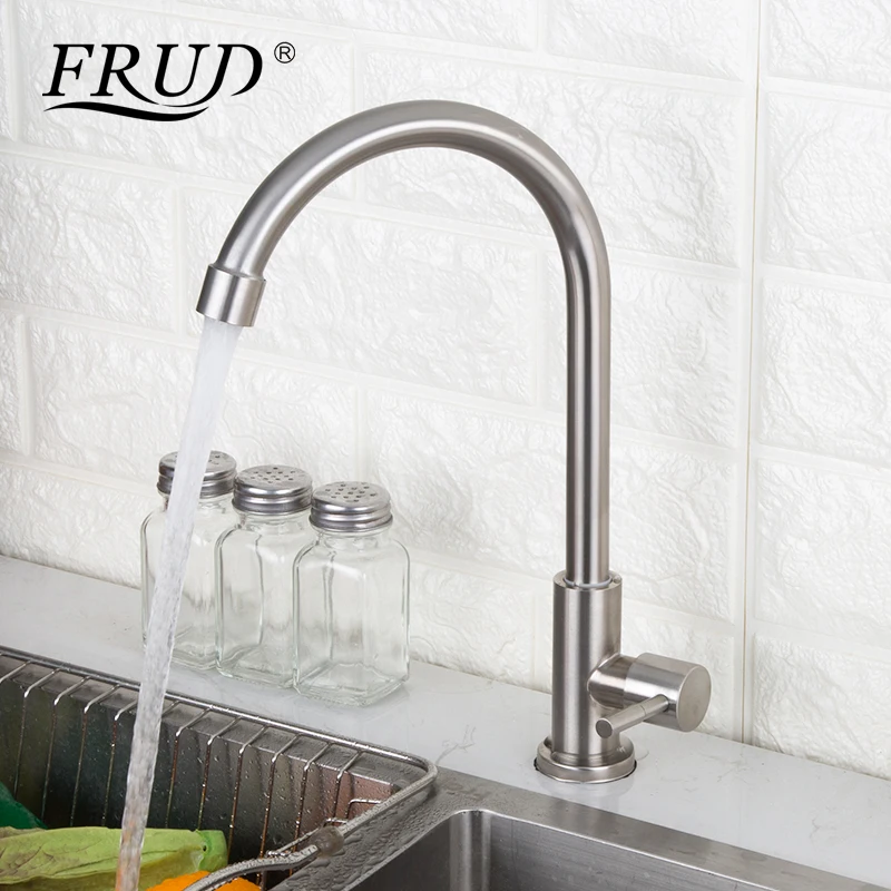 FRUD 304 stainless steel Single Handle Single Hole Kitchen Faucet Sink Tap Kitchen Faucet Modern Single Cold Water Tap
FRUD 304 stainless steel Single Handle Single Hole Kitchen Faucet Sink Tap Kitchen Faucet Modern Single Cold Water Tap