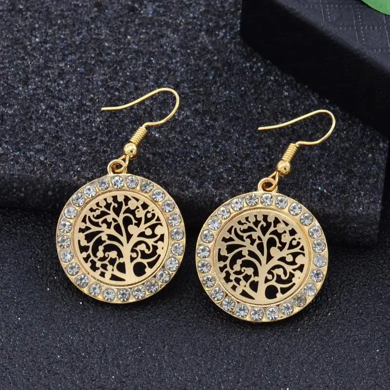 2019 New Gold Crystal Drop Earrings Women Hollow Out Tree of Life Pattern Round Earring moda mujer Jewelry
2019 New Gold Crystal Drop Earrings Women Hollow Out Tree of Life Pattern Round Earring moda mujer Jewelry
