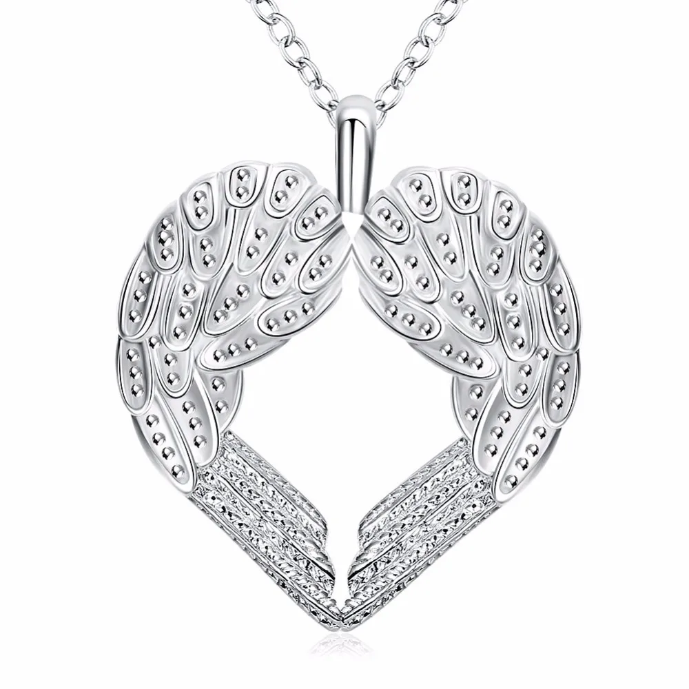 2017-Top-Silver-Color-Angel-Heart-Wings-Necklace-Fashion-Heart-fashion-pendant-necklace-jewelry-Factory-Silver
