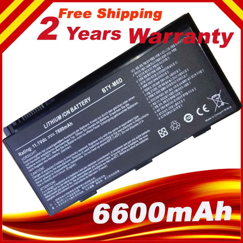 11,1 V 7800mAh 9 ячеек батареи ноутбука BTY-M6D для MSI GT660 GT663 GT683 GT685 GT70 GT780 GT783 GX60 GX660 # C06
11,1 V 7800mAh 9 ячеек батареи ноутбука BTY-M6D для MSI GT660 GT663 GT683 GT685 GT70 GT780 GT783 GX60 GX660 # C06