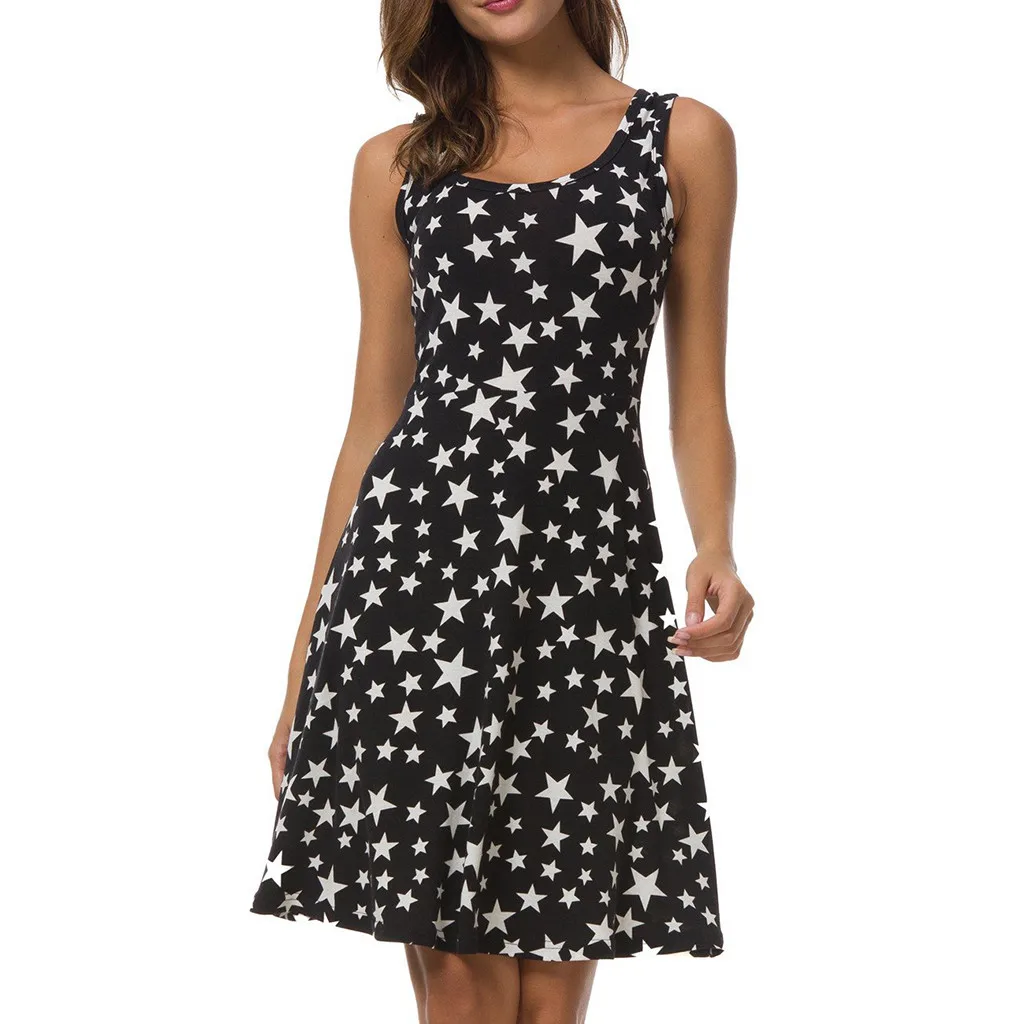 2019 New Black Color Casual Ladies' Round Neck Dress Women Sexy Sleeveless Star Print Evening Party Prom Swing Short Dress #C
2019 New Black Color Casual Ladies' Round Neck Dress Women Sexy Sleeveless Star Print Evening Party Prom Swing Short Dress #C