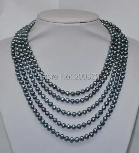 huij 002664 AA 90" 5mm peacock black pearl necklace
huij 002664 AA 90" 5mm peacock black pearl necklace