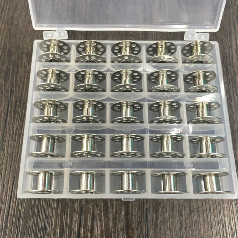 25pcs Sewing Machine Bobbins Thread Core Coil Embroidery Knitting Sewing Machine Accessories with Storage Box
25pcs Sewing Machine Bobbins Thread Core Coil Embroidery Knitting Sewing Machine Accessories with Storage Box