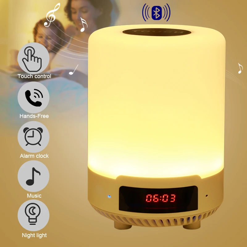 Multi-functional Bluetooth Speaker USB Charging Colorful Bedside Night Light with Alarm Clock for Bedroom TN88
Multi-functional Bluetooth Speaker USB Charging Colorful Bedside Night Light with Alarm Clock for Bedroom TN88