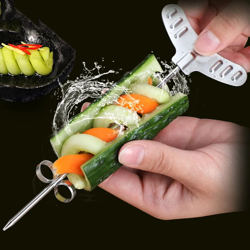 Kitchen Tool Magic Spiral Coil Machine Stainless Steel Manual Vegetable Roller Spiral Slicer Knife Fruit Carving Cutter
Kitchen Tool Magic Spiral Coil Machine Stainless Steel Manual Vegetable Roller Spiral Slicer Knife Fruit Carving Cutter