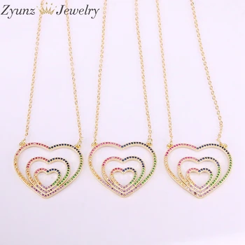 5PCS, Multicolored Zirconia CZ Rainbow Stone Three Hearts Pendant Necklace Fashion Jewelry Crystal for Woman
5PCS, Multicolored Zirconia CZ Rainbow Stone Three Hearts Pendant Necklace Fashion Jewelry Crystal for Woman