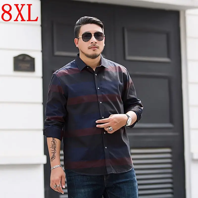 2019 New Autumn 100% Cotton Shirt Men Long Sleeve Fashion Loose Casual Shirts Soft Comfortable chemise homme Plus Size 7XL 8XL
2019 New Autumn 100% Cotton Shirt Men Long Sleeve Fashion Loose Casual Shirts Soft Comfortable chemise homme Plus Size 7XL 8XL