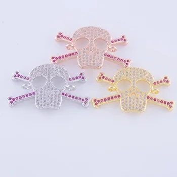 Trendy Copper Metal Micro Pave Zircon Skull Connector Buccaneer Logo Punk Charm Fit DIY Bracelet Necklace Jewelry Accessories
Trendy Copper Metal Micro Pave Zircon Skull Connector Buccaneer Logo Punk Charm Fit DIY Bracelet Necklace Jewelry Accessories