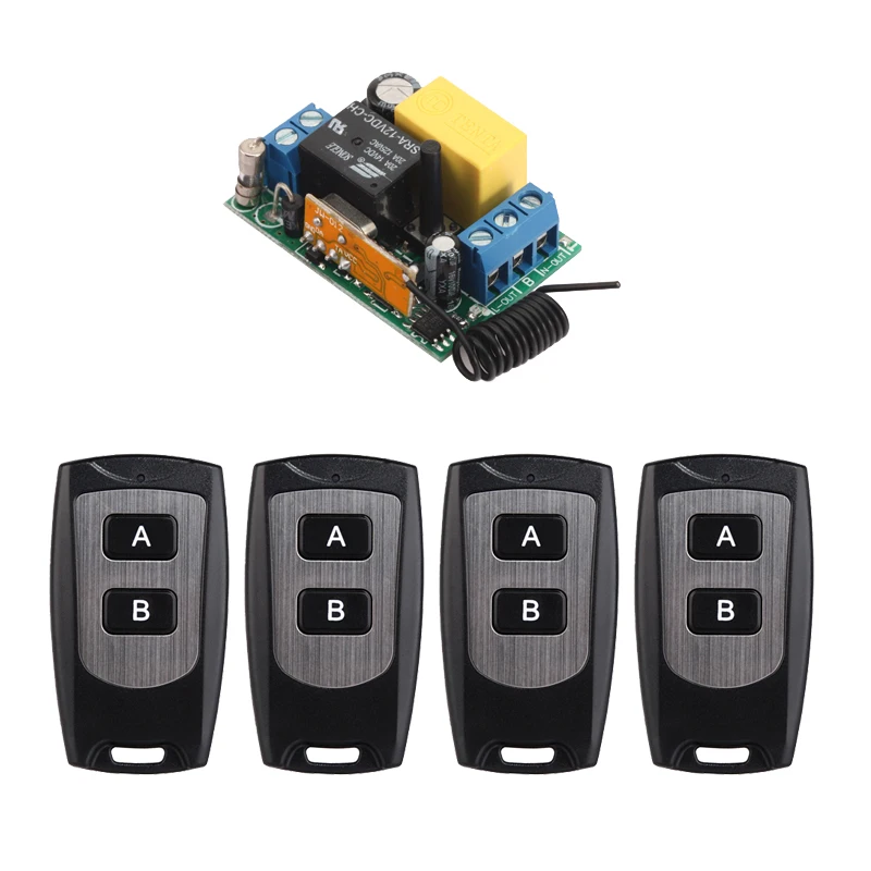 smart home New 220V 10A 1 Channel Wireless Relay Remote Control Light Switch RF Mini Receiver With 4pcs Transmitter
smart home New 220V 10A 1 Channel Wireless Relay Remote Control Light Switch RF Mini Receiver With 4pcs Transmitter