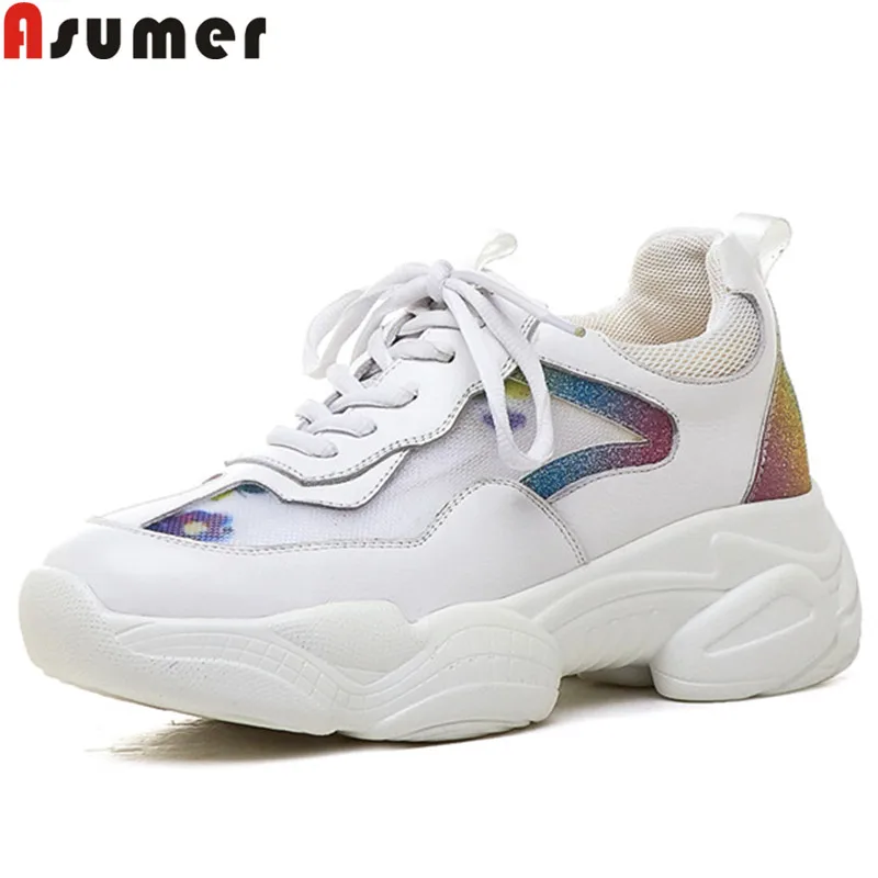 ASUMER 2019 new shoes woman casual genuine leather shoes sneakers women lace up ladies shoes flat platform female shoes
ASUMER 2019 new shoes woman casual genuine leather shoes sneakers women lace up ladies shoes flat platform female shoes
