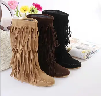 Classic spring and autumn fashion matte flat tassel high boots women's boots wild casual comfortable Roman boots
Classic spring and autumn fashion matte flat tassel high boots women's boots wild casual comfortable Roman boots