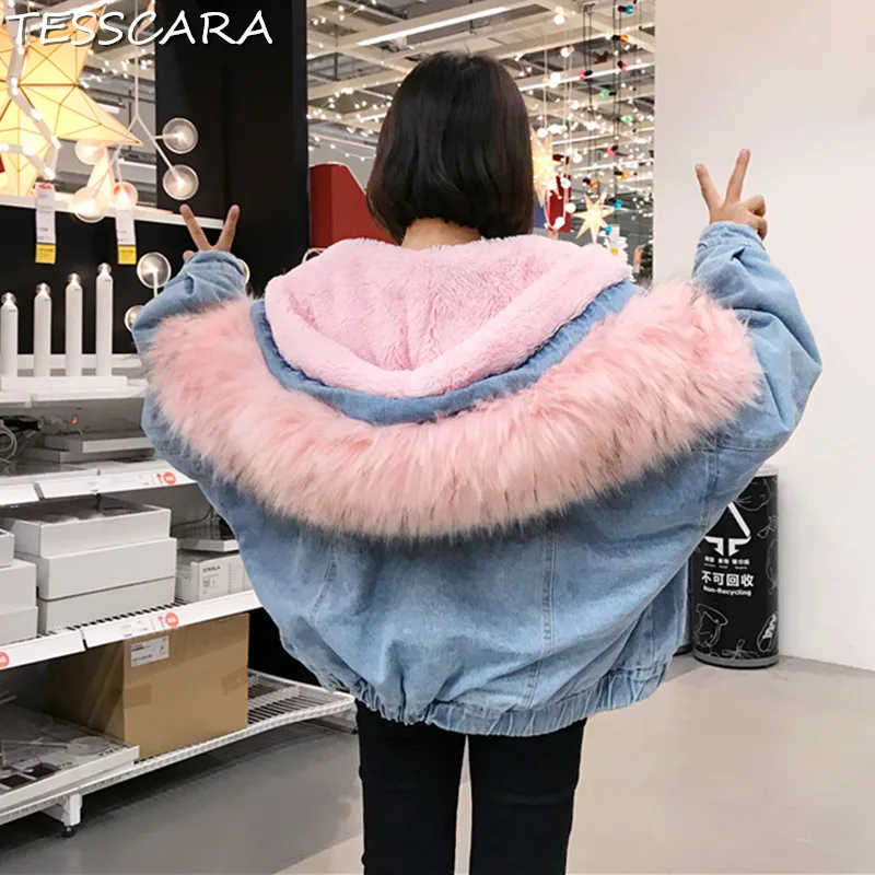 TESSCARA Women Winter Faux Fur Denim Basic Jacket Coat Female Jeans Jackets Think Warm Parka With Hood Bomber Outerwear & Coats
TESSCARA Women Winter Faux Fur Denim Basic Jacket Coat Female Jeans Jackets Think Warm Parka With Hood Bomber Outerwear & Coats
