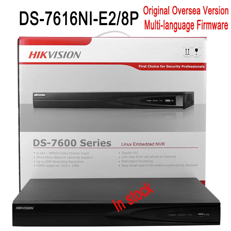 In Stock DS-7616NI-E2/8P on sale NVR Hik 16ch NVR 8POE CCTV Recorder 2SATA for 2HDD cheap CCTV NVR Upto 6MP resolution recording
In Stock DS-7616NI-E2/8P on sale NVR Hik 16ch NVR 8POE CCTV Recorder 2SATA for 2HDD cheap CCTV NVR Upto 6MP resolution recording