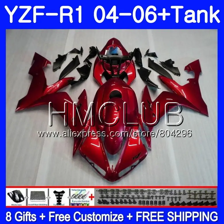 Body For YAMAHA YZF1000 YZF R 1 YZF 1000 YZFR1 04 05 06 110HM9 YZF R1 04 06 YZF-1000 ALL Gloss red YZF-R1 2004 2005 2006 Fairing
Body For YAMAHA YZF1000 YZF R 1 YZF 1000 YZFR1 04 05 06 110HM9 YZF R1 04 06 YZF-1000 ALL Gloss red YZF-R1 2004 2005 2006 Fairing