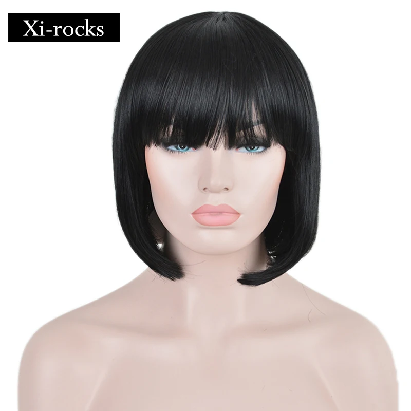 3071 Xi.rocks Short Black Hair Synthetic Bob Wigs For Women Heat Resistant Fiber Halloween witch bob Cosplay Wigs with Bangs
3071 Xi.rocks Short Black Hair Synthetic Bob Wigs For Women Heat Resistant Fiber Halloween witch bob Cosplay Wigs with Bangs