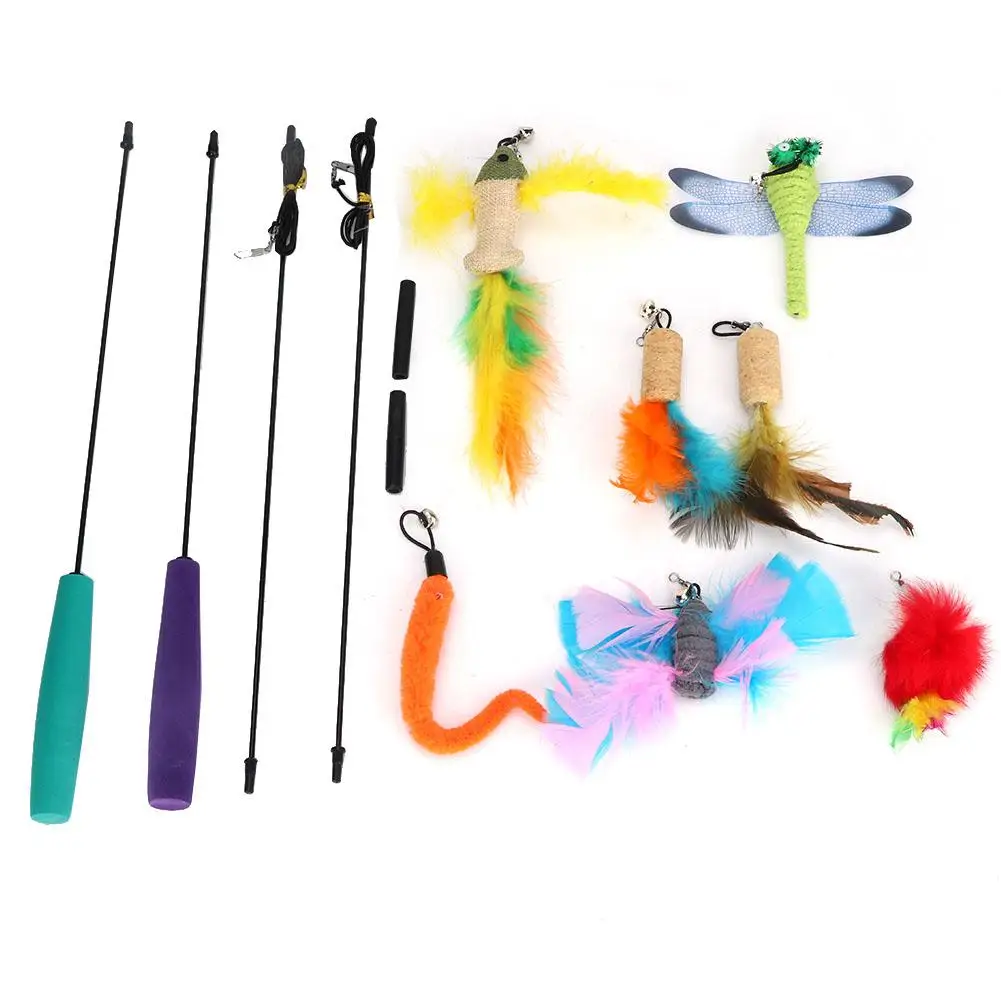 New 9PCs Pet Wand Kitten Pet Play Toy Cat Bell Two-Section Detachable Rod Set Interactive Toy Gatos Cat Toys
New 9PCs Pet Wand Kitten Pet Play Toy Cat Bell Two-Section Detachable Rod Set Interactive Toy Gatos Cat Toys