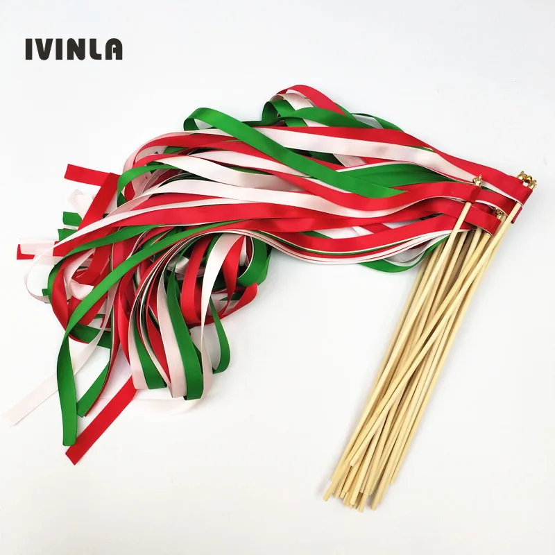 50Pieces/Lot Pink green and red wedding wands with gold bell for wedding decoration
50Pieces/Lot Pink green and red wedding wands with gold bell for wedding decoration