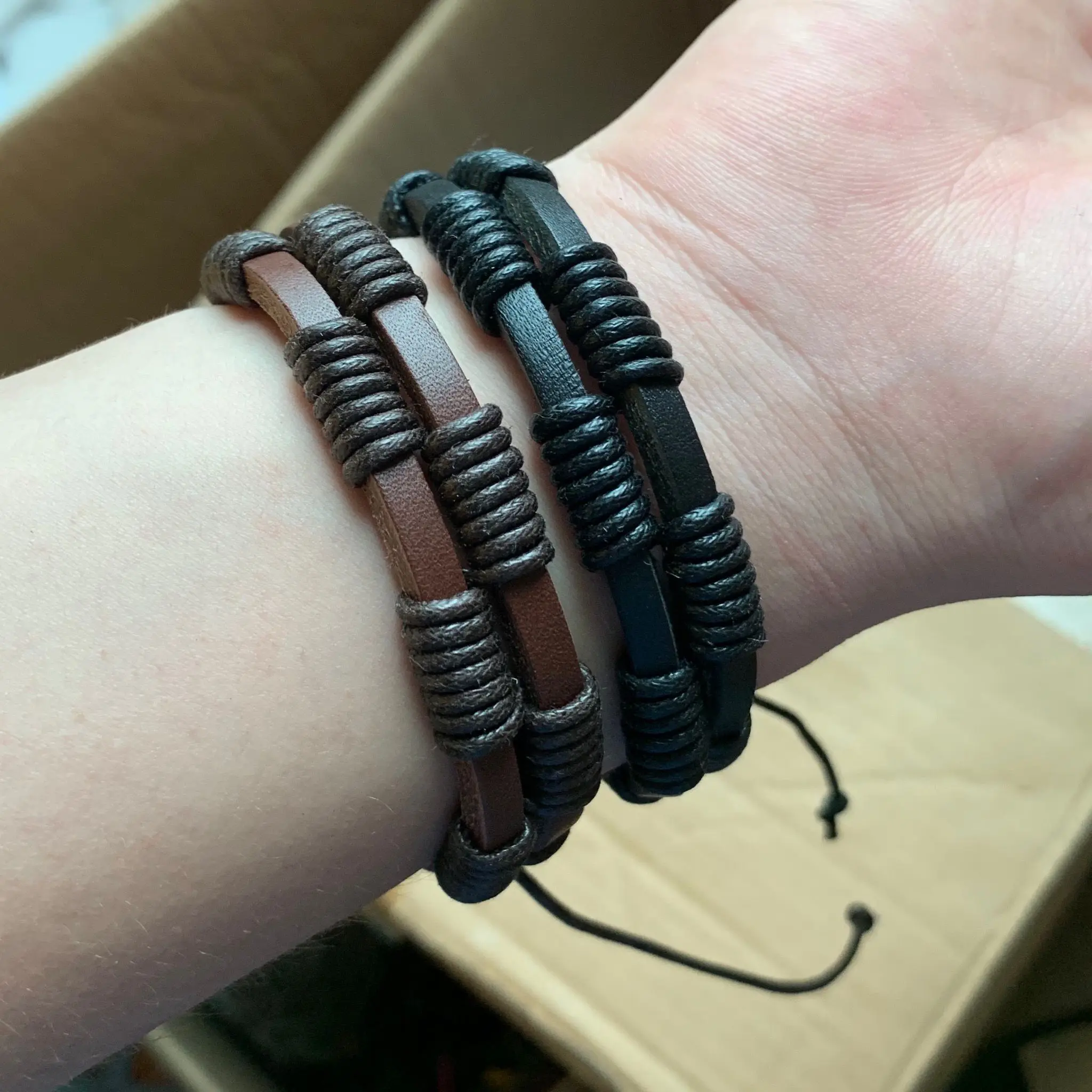 Men Bracelet Punk Black/Brown Braided Leather Bracelet Bangle Male Accessories Jewelry Black Leather Bracelets
Men Bracelet Punk Black/Brown Braided Leather Bracelet Bangle Male Accessories Jewelry Black Leather Bracelets
