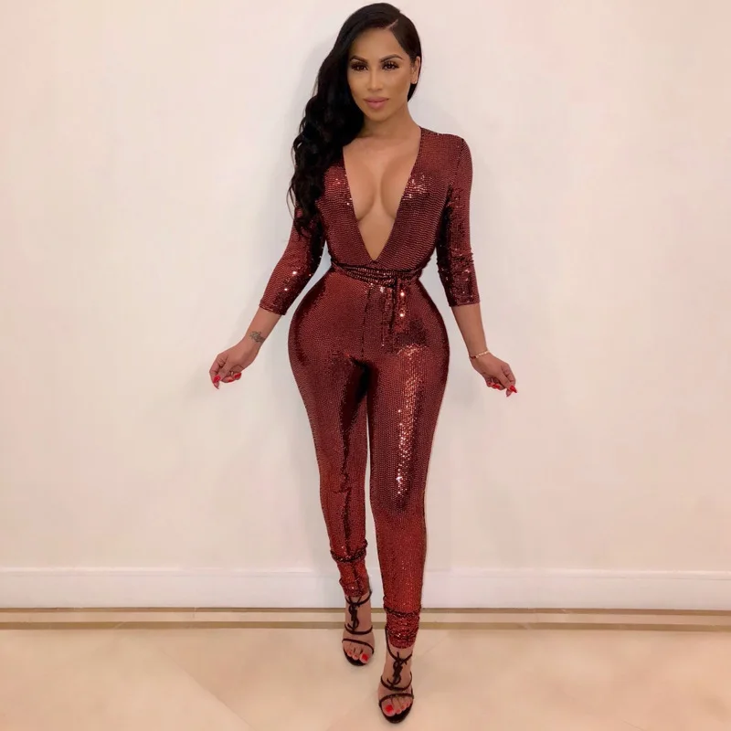 Rompers Womens Jumpsuit Long Pants Party Bodycon Sequin Bodys 2019 Elegant Ladies Jumpsuits Glitter V Neck Long Sleeve Bodysuits
Rompers Womens Jumpsuit Long Pants Party Bodycon Sequin Bodys 2019 Elegant Ladies Jumpsuits Glitter V Neck Long Sleeve Bodysuits