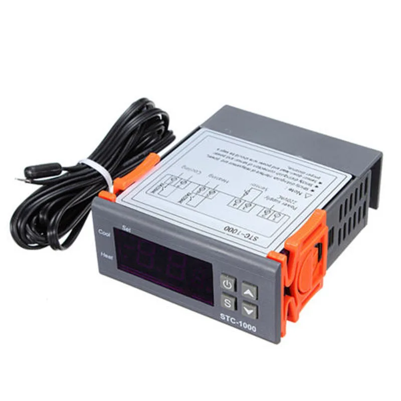 LHLL-220V Digital STC-1000 Temperature Controller Thermostat Regulator+Sensor Probe
LHLL-220V Digital STC-1000 Temperature Controller Thermostat Regulator+Sensor Probe