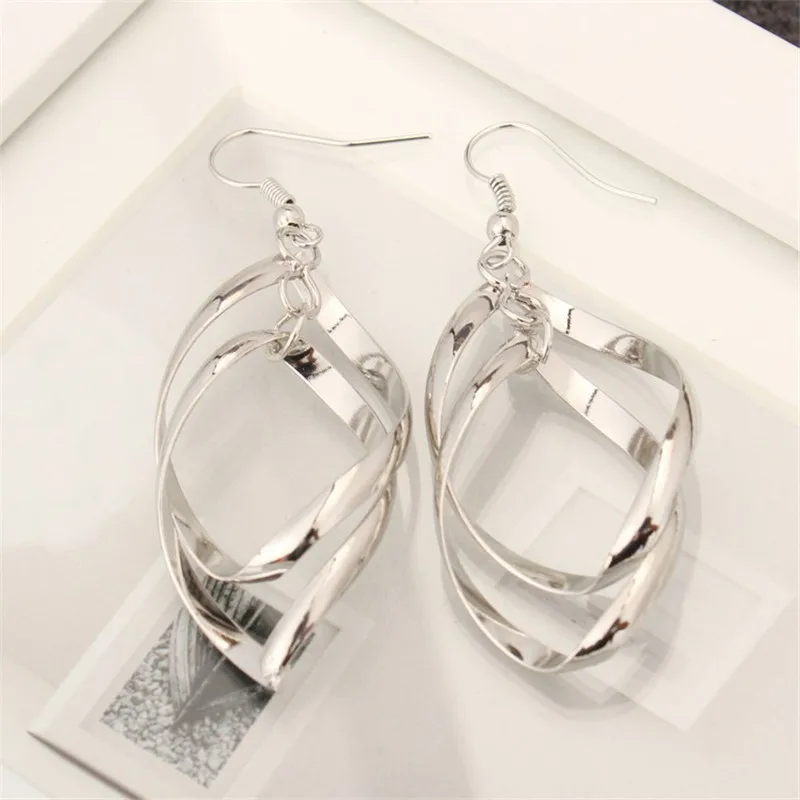 Hot Earrings Fashion Ear Jewelry Summer Party Twisted Geometric double layer Metal Drop Earring Wear Gifts for Women OL
Hot Earrings Fashion Ear Jewelry Summer Party Twisted Geometric double layer Metal Drop Earring Wear Gifts for Women OL