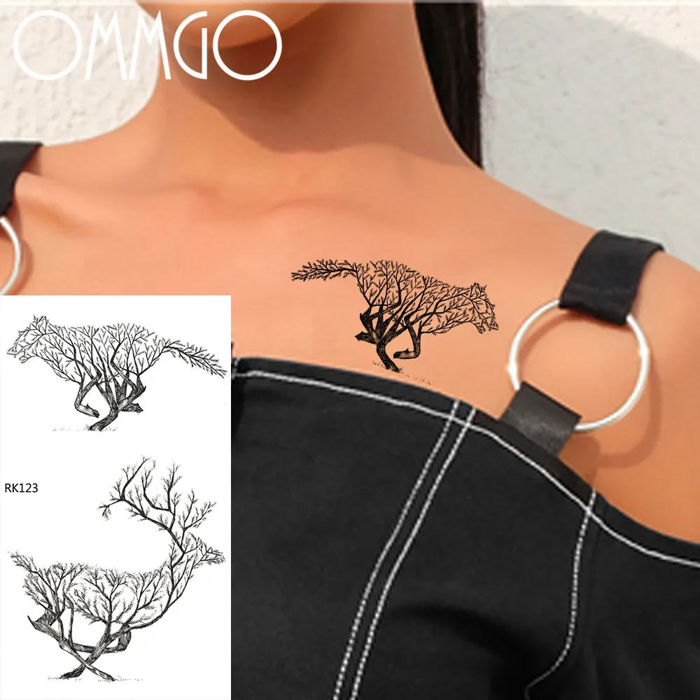 OMMGO Leopard Peach Tree Temporary Tattoos For Women Sticker Fake Tattoo Waterproof Custom Tatoos Body Art Arm Black Deer Elk
OMMGO Leopard Peach Tree Temporary Tattoos For Women Sticker Fake Tattoo Waterproof Custom Tatoos Body Art Arm Black Deer Elk