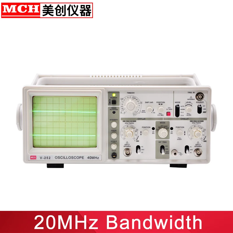 20Mhz Analog Oscilloscope with 6" CRT 2 Channels 2 Tracing Dual Channel Oscilloscope V-252 Portable Oscilloscope
20Mhz Analog Oscilloscope with 6" CRT 2 Channels 2 Tracing Dual Channel Oscilloscope V-252 Portable Oscilloscope