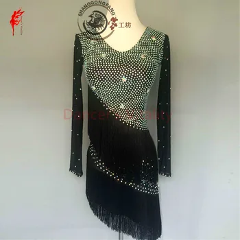 Gilrs latin dancing clothing spandex stones latin dance dress women latin dance long sleeves dancer's clothes dress
Gilrs latin dancing clothing spandex stones latin dance dress women latin dance long sleeves dancer's clothes dress