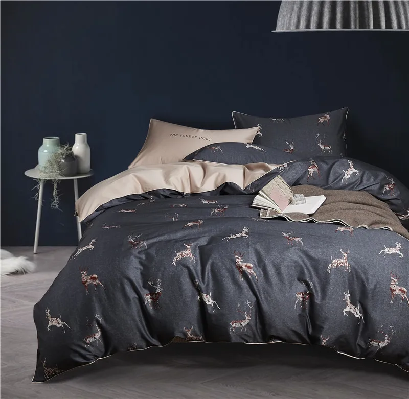 Elk printed duvet cover set Egyptian cotton gray duvet cover bed sheets pillow case,queen size bedding set for adults
Elk printed duvet cover set Egyptian cotton gray duvet cover bed sheets pillow case,queen size bedding set for adults
