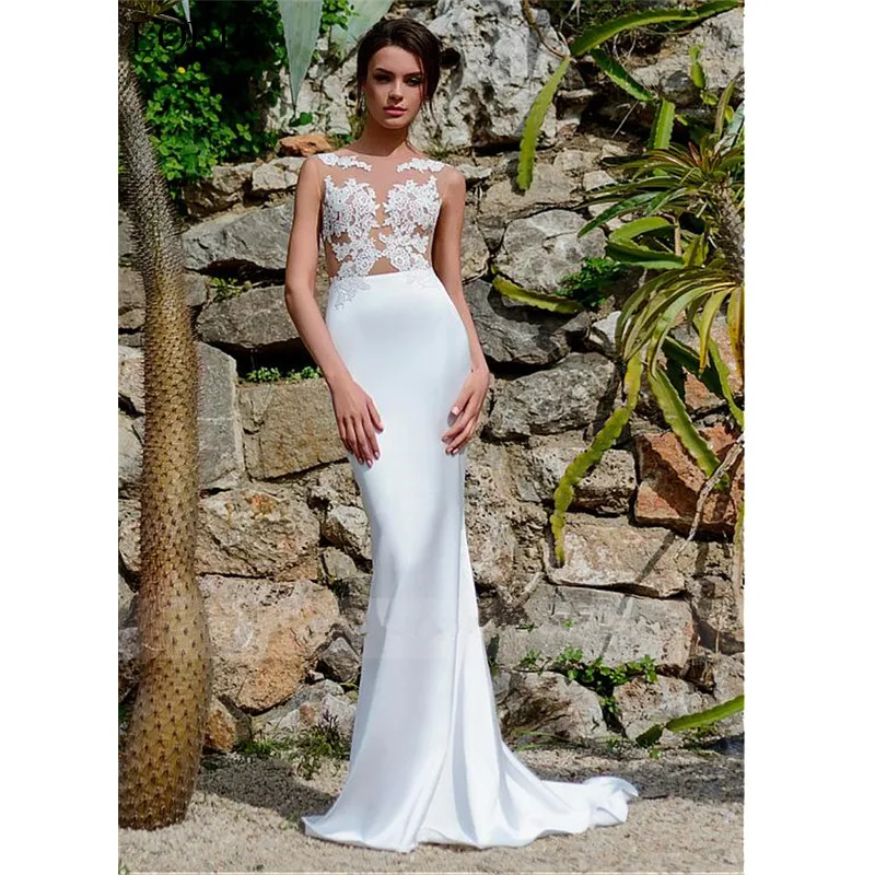 Vestido De Noiva Mermaid Scoop Neck Wedding Dress 2019 Sexy Appliques Lace White Ivory Bride Dress Sleeveless
Vestido De Noiva Mermaid Scoop Neck Wedding Dress 2019 Sexy Appliques Lace White Ivory Bride Dress Sleeveless