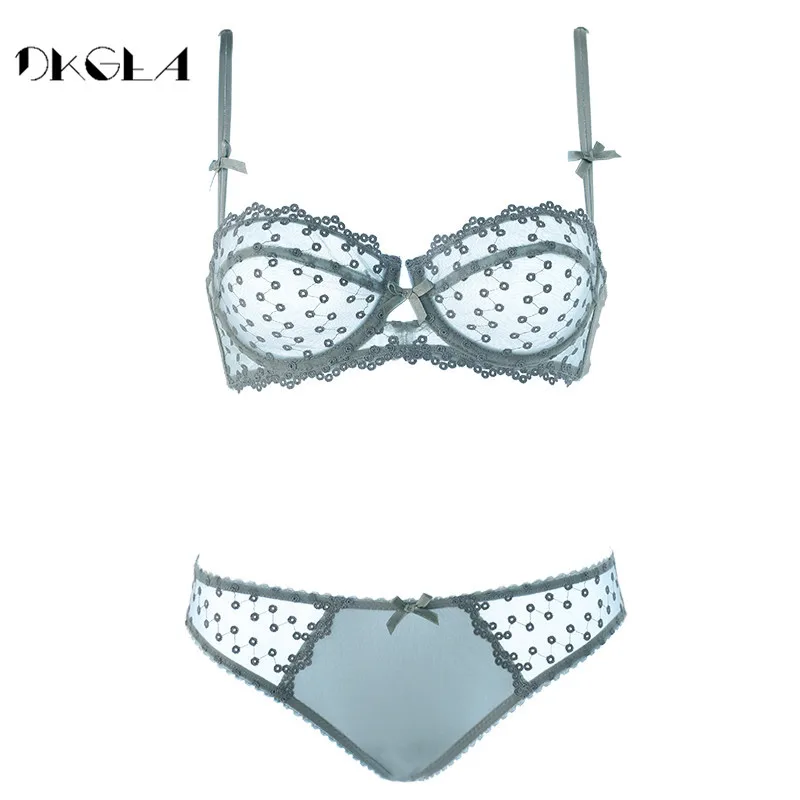 Sexy Plus Size Bra Set Half Cup Brassiere Sosten Encaje Dots Embroidery Lingerie White Transparent Bras Underwear Sets For Women
Sexy Plus Size Bra Set Half Cup Brassiere Sosten Encaje Dots Embroidery Lingerie White Transparent Bras Underwear Sets For Women