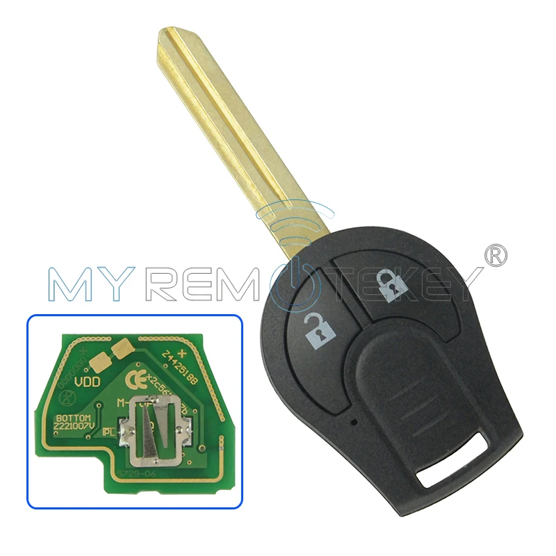 Дистанционный брелок 2 кнопки для Nissan Cube Rogue 2008 2013 433 МГц с чипом ID46 remtekey|buttons
