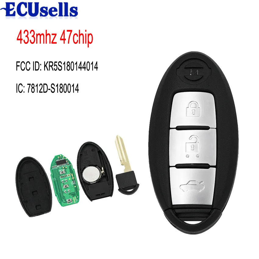 3 Buttons Keyless Entry Smart Remote Key Fob Clicker 433MHz with 47 Chip for Nissan Teana 2013-2016 FCC ID: KR5S180144014
3 Buttons Keyless Entry Smart Remote Key Fob Clicker 433MHz with 47 Chip for Nissan Teana 2013-2016 FCC ID: KR5S180144014