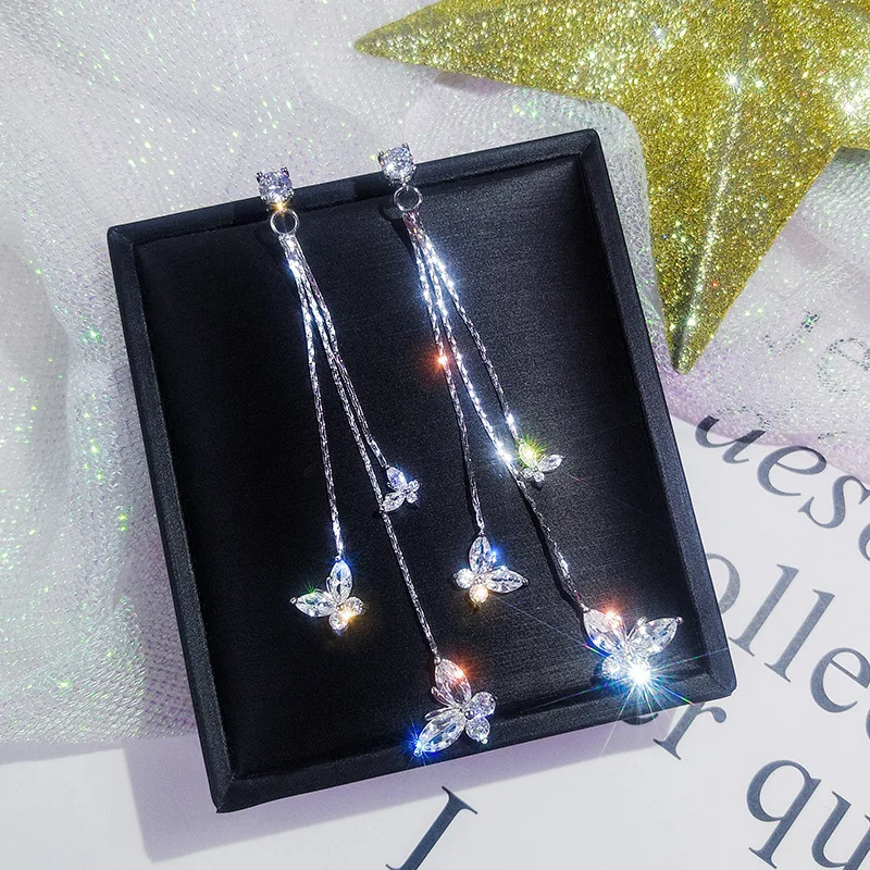 earrings for women aretes de mujer modernos 2019 Tassel earrings zircon butterfly temperament Korean earrings
earrings for women aretes de mujer modernos 2019 Tassel earrings zircon butterfly temperament Korean earrings